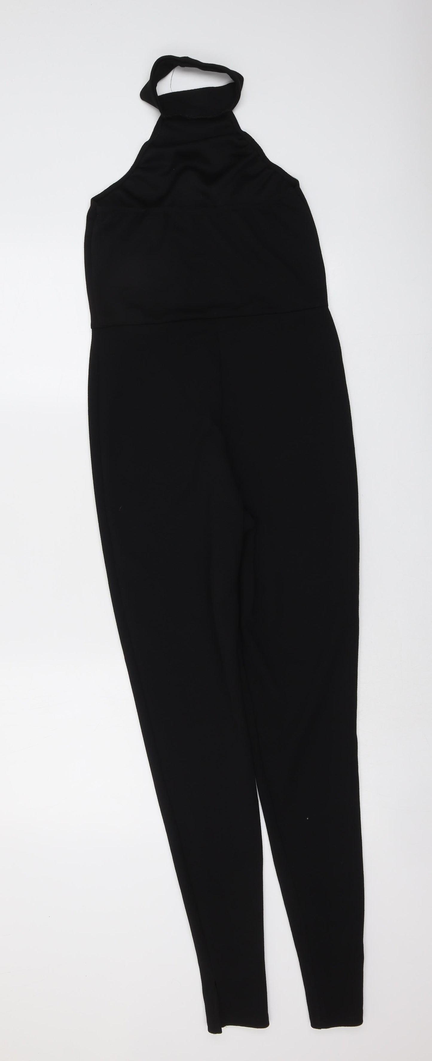 PRETTYLITTLETHING Womens Black Polyester Jumpsuit One-Piece Size 8 Pullover