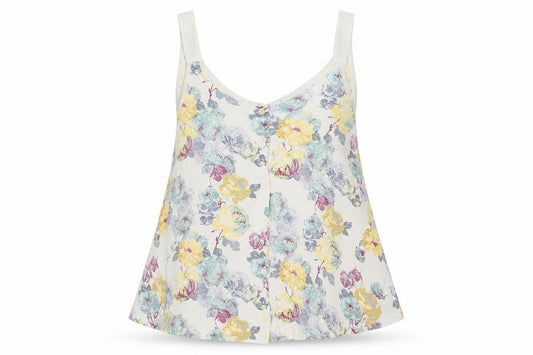 NEXT Womens White Floral Viscose Camisole Tank Size 8 Round Neck