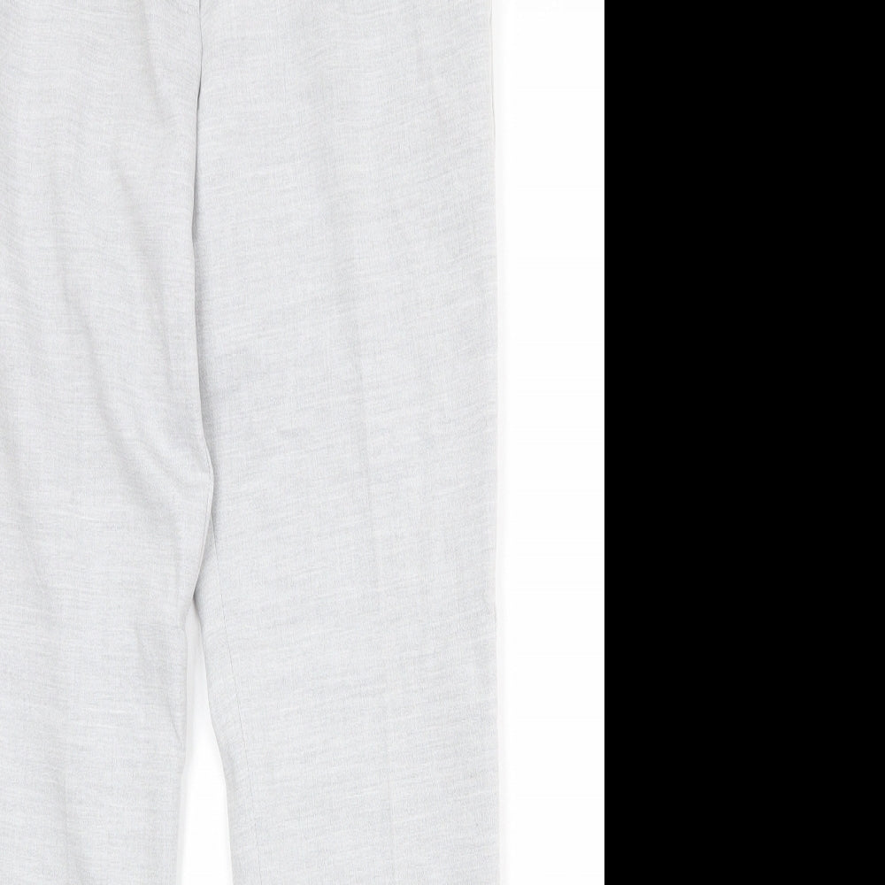 H&M Womens Grey Polyester Trousers Size 8 Regular Zip