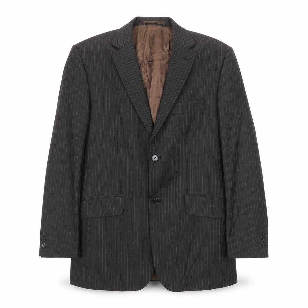 Karl Jackson Mens Brown Striped Wool Jacket Suit Jacket Size 38 Regular