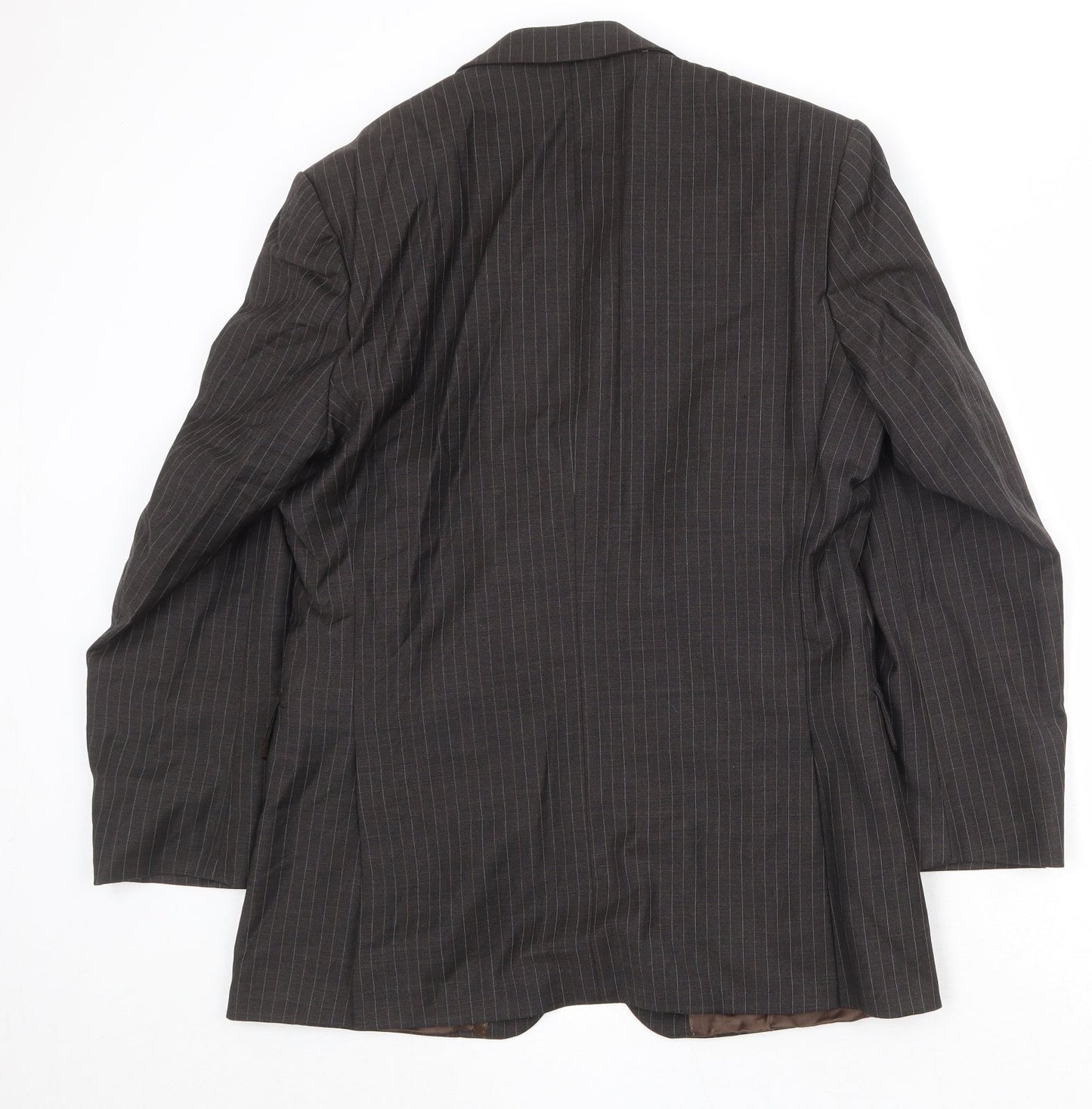 Karl Jackson Mens Brown Striped Wool Jacket Suit Jacket Size 38 Regular
