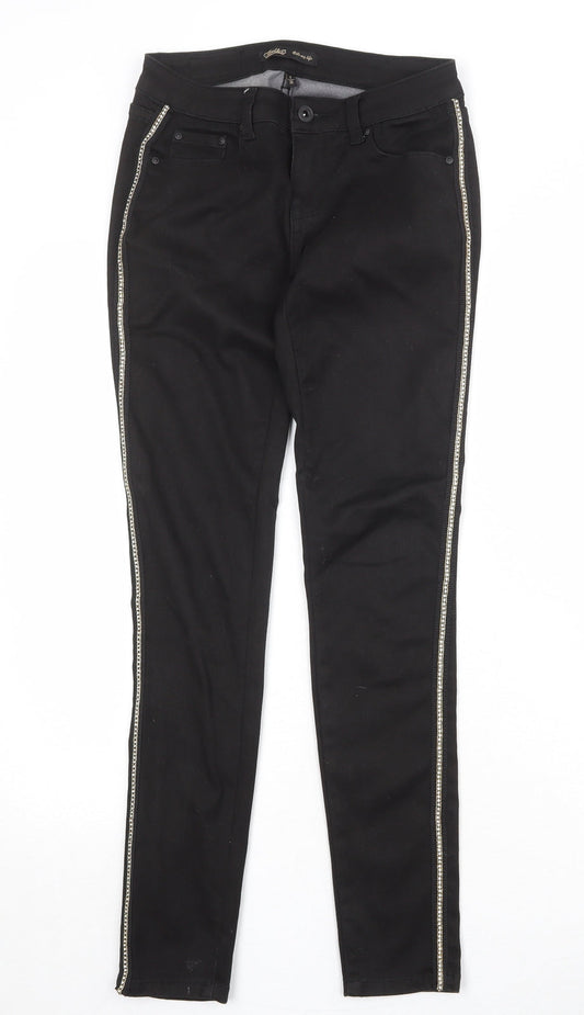 Toxik3 Womens Black Cotton Skinny Jeans Size S Regular Zip