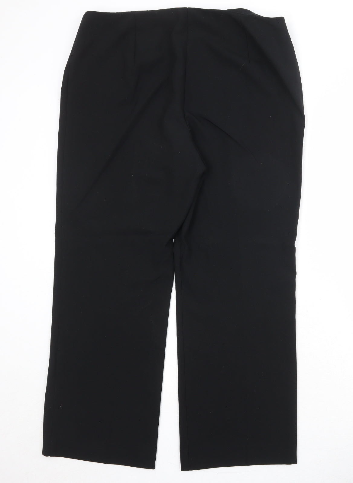 Marks and Spencer Womens Black Polyester Trousers Size 16 Regular Zip