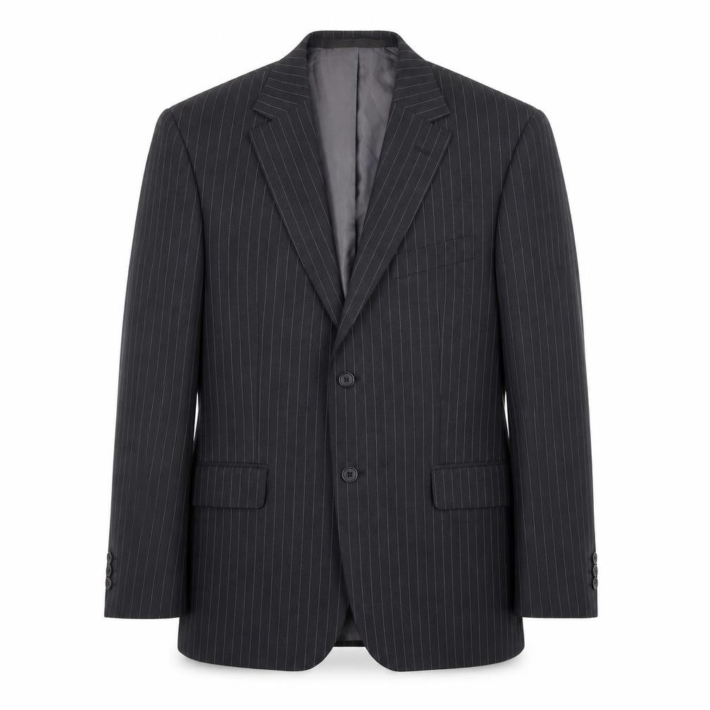 Marks & Spencer Mens Black Striped Polyester Jacket Suit Jacket Size 40 Regular