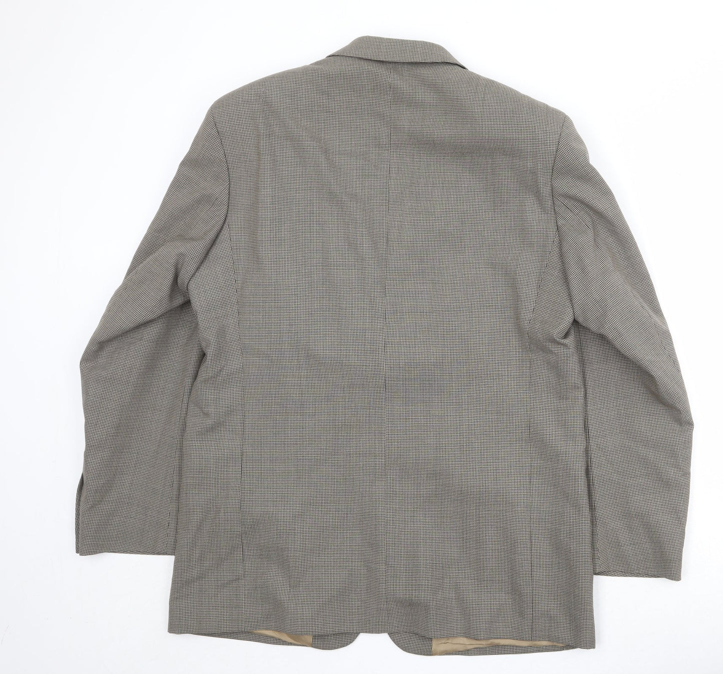 Brook Taverner Mens Beige Geometric Wool Jacket Suit Jacket Size 42 Regular