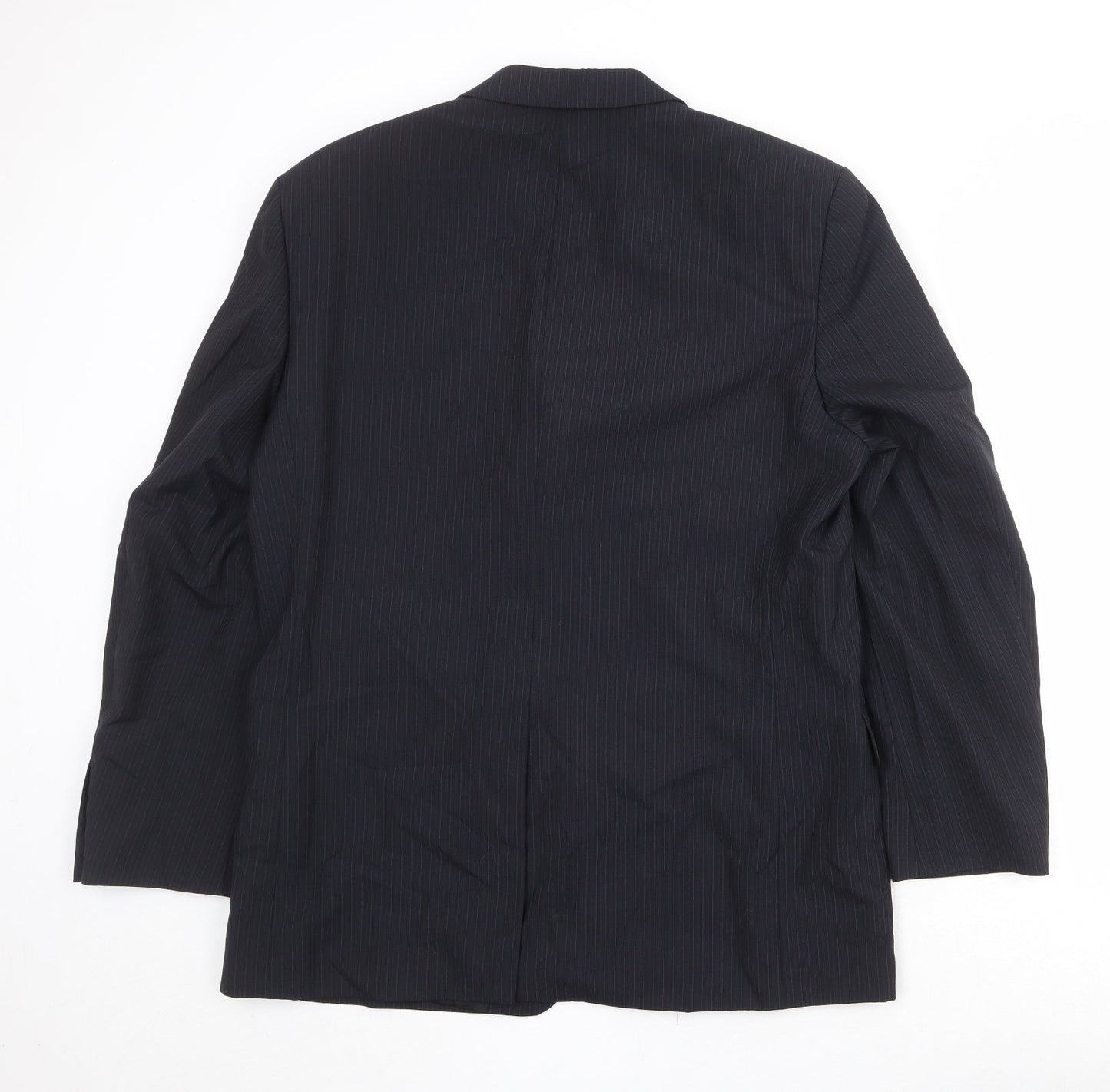 NEXT Mens Black Striped Wool Jacket Suit Jacket Size 42 Regular