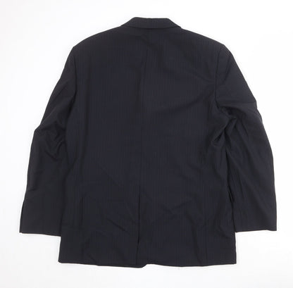 Next Mens Black Striped Wool Jacket Suit Jacket Size 42 Regular