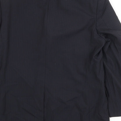 Next Mens Black Striped Wool Jacket Suit Jacket Size 42 Regular