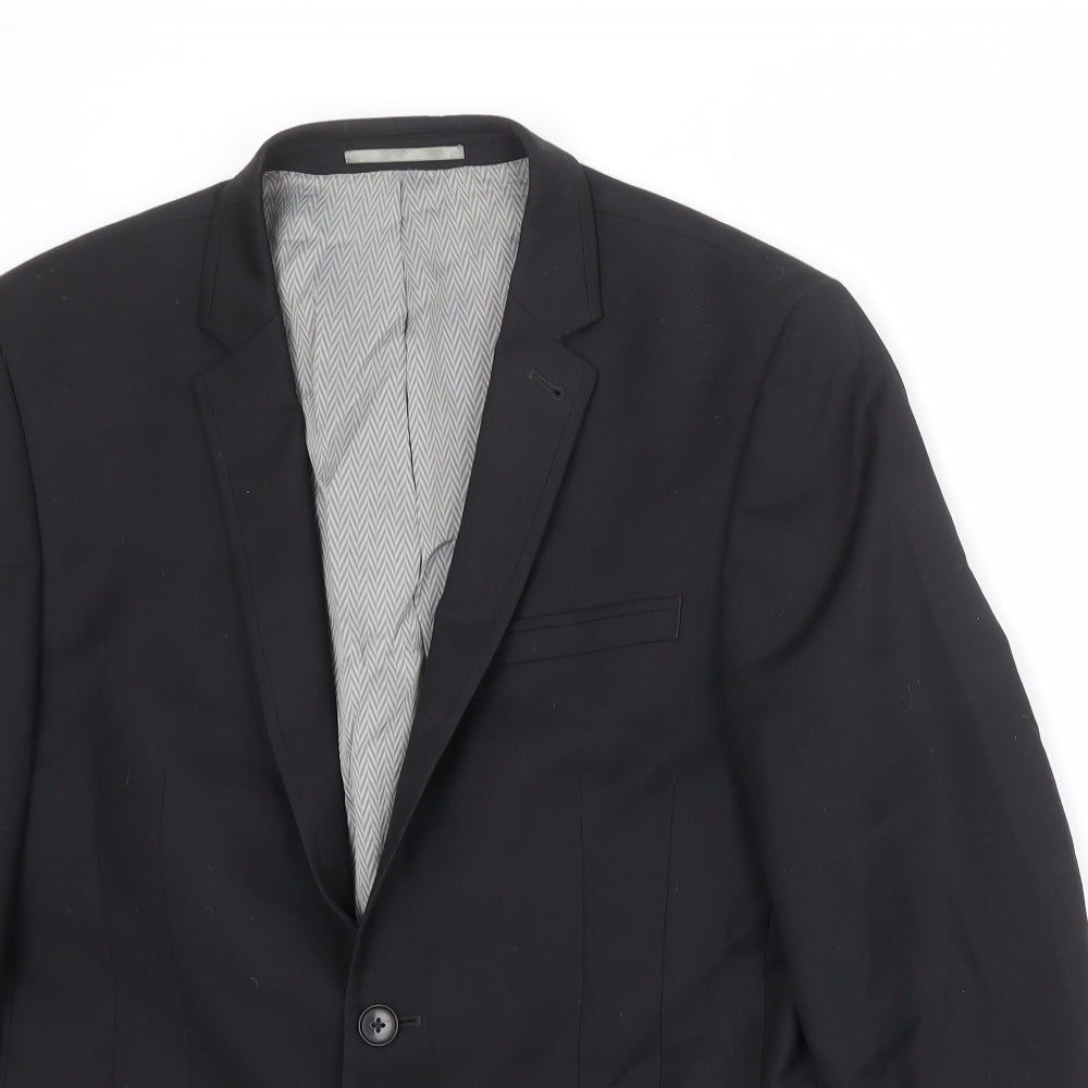 NEXT Mens Black Polyester Jacket Suit Jacket Size 38 Regular