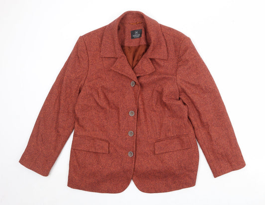 Madeleine Womens Orange Polyester Jacket Suit Jacket Size M