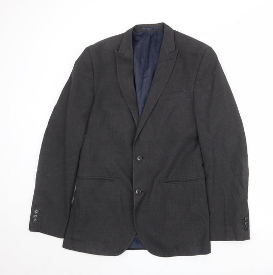 NEXT Mens Grey Polyester Jacket Suit Jacket Size 36 Regular