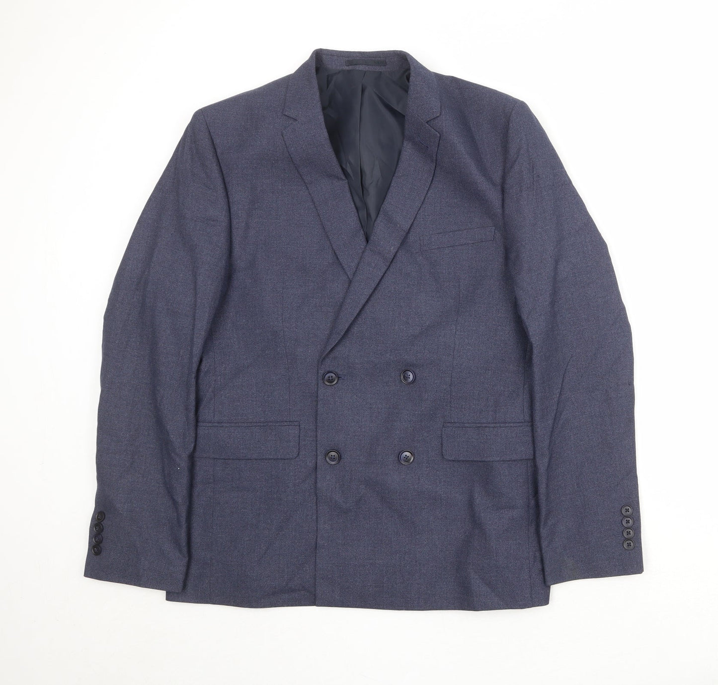 Boohoo Mens Blue Polyester Jacket Suit Jacket Size 42 Regular