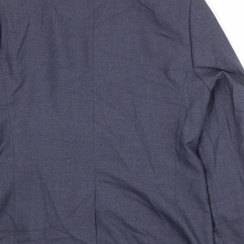 Boohoo Mens Blue Polyester Jacket Suit Jacket Size 42 Regular