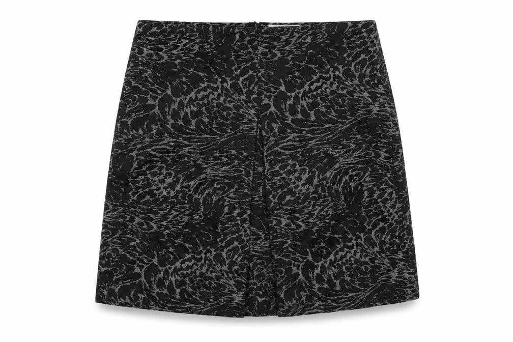 Country Casuals Womens Black Geometric Polyester A-Line Skirt Size 36 in Zip