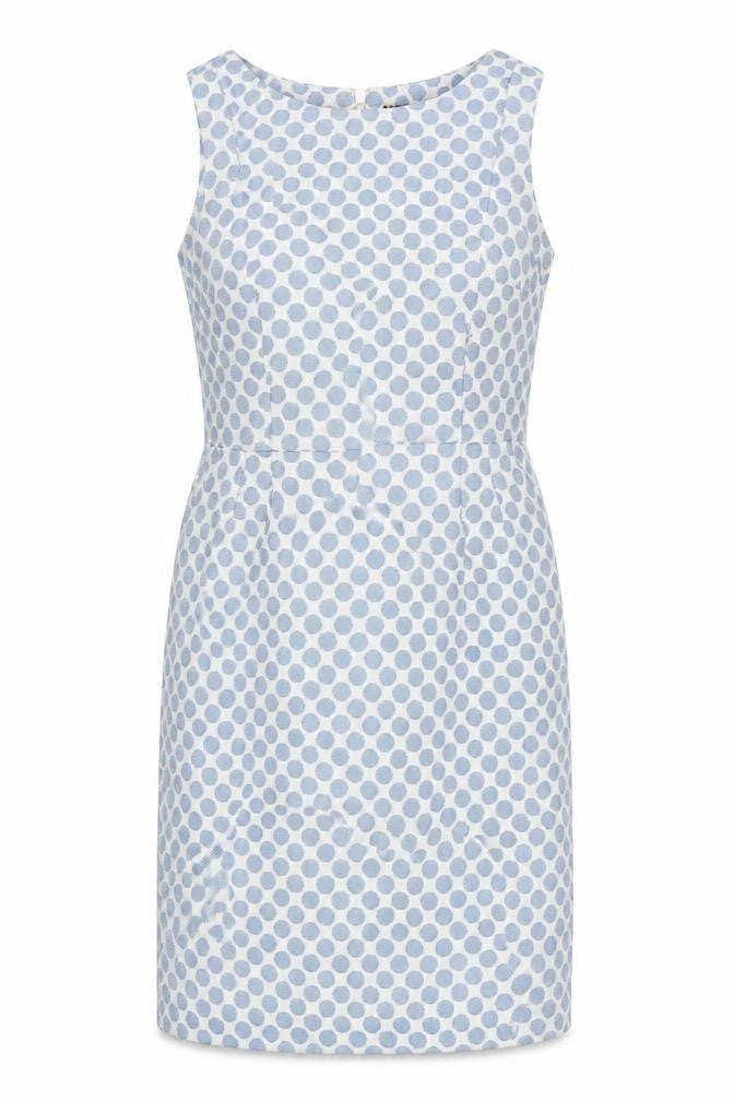 Principles Womens Blue Polka Dot Polyester A-Line Size 12 Round Neck Zip
