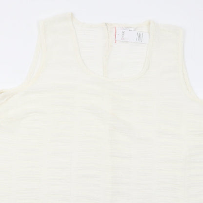 Yours Womens Ivory Polyester Basic Tank Size 22 Round Neck