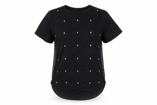 Kersh Womens Black Polyester Basic T-Shirt Size M Round Neck