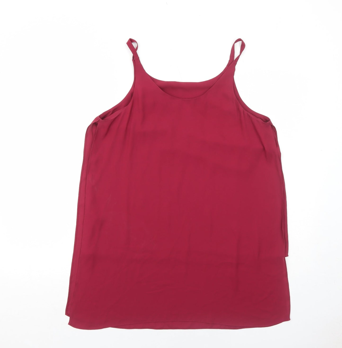Dorothy Perkins Womens Red Polyester Basic Tank Size 14 Round Neck