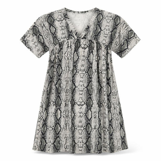 ASOS Womens Multicoloured Animal Print Polyester Skater Dress Size 10 V-Neck Pullover - Snakeskin Pattern