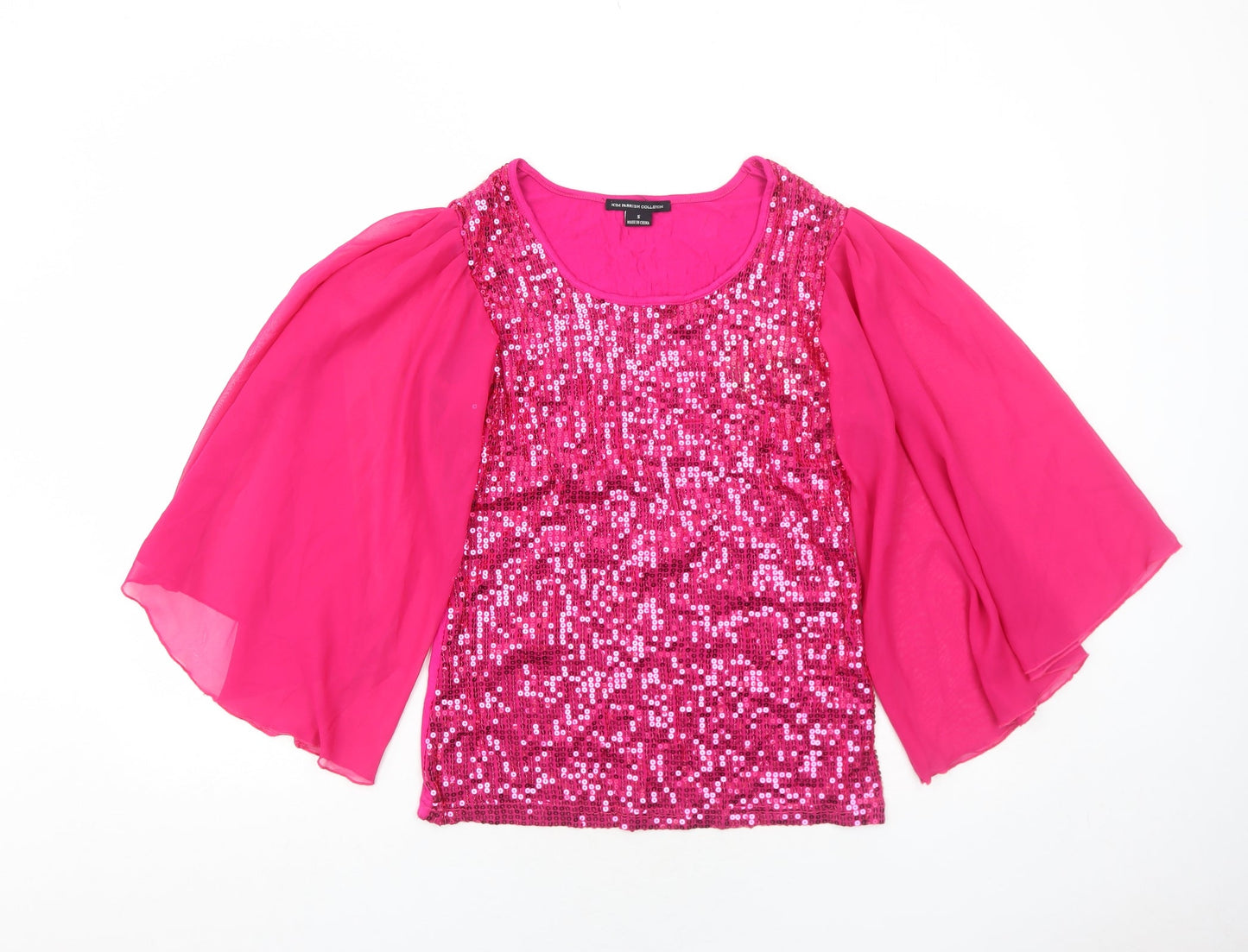 Kim Parrish Womens Pink Viscose Basic Blouse Size S Round Neck