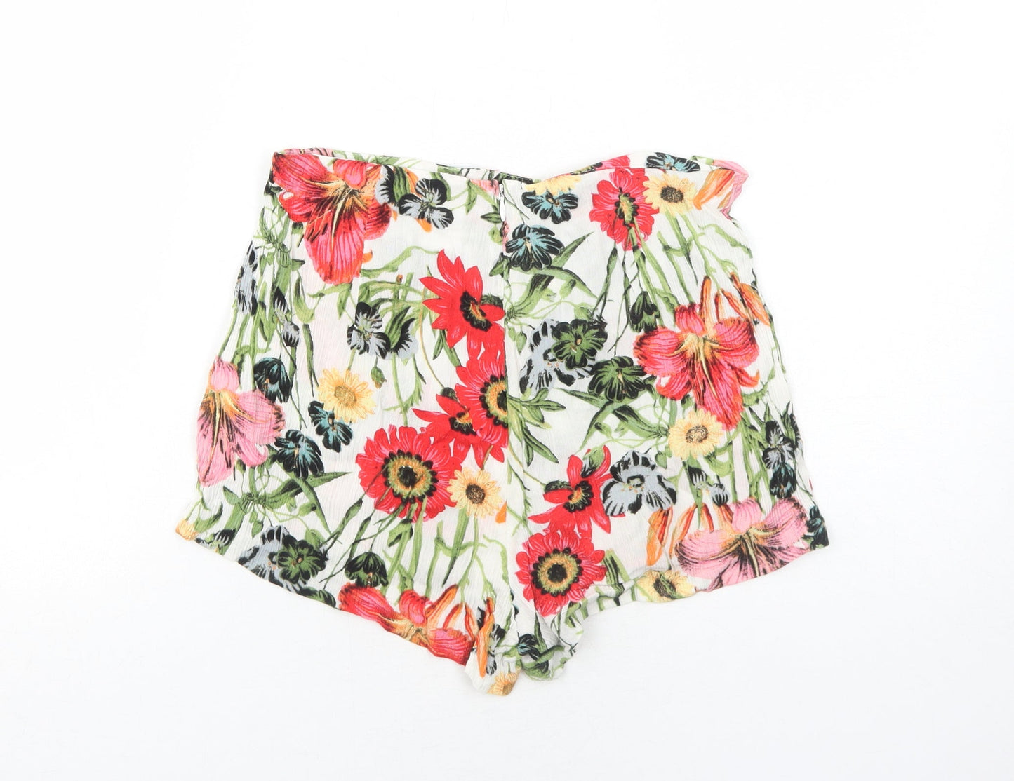 Somedays Lovin Womens Multicoloured Floral Viscose Hot Pants Shorts Size XS Regular Zip