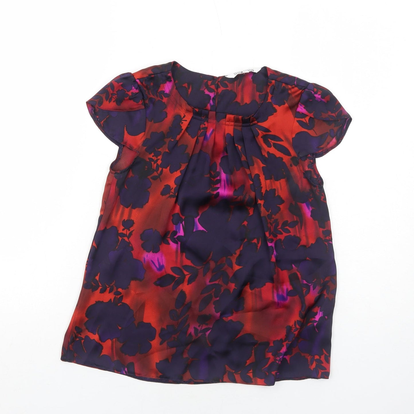 Debenhams Womens Multicoloured Floral Polyester Basic Blouse Size 6 Round Neck