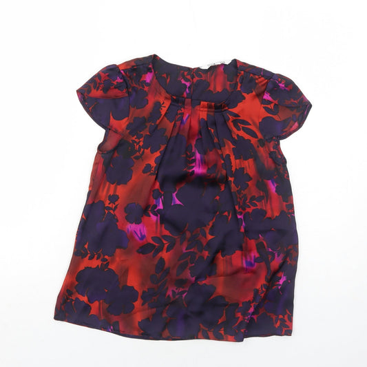 Debenhams Womens Multicoloured Floral Polyester Basic Blouse Size 6 Round Neck