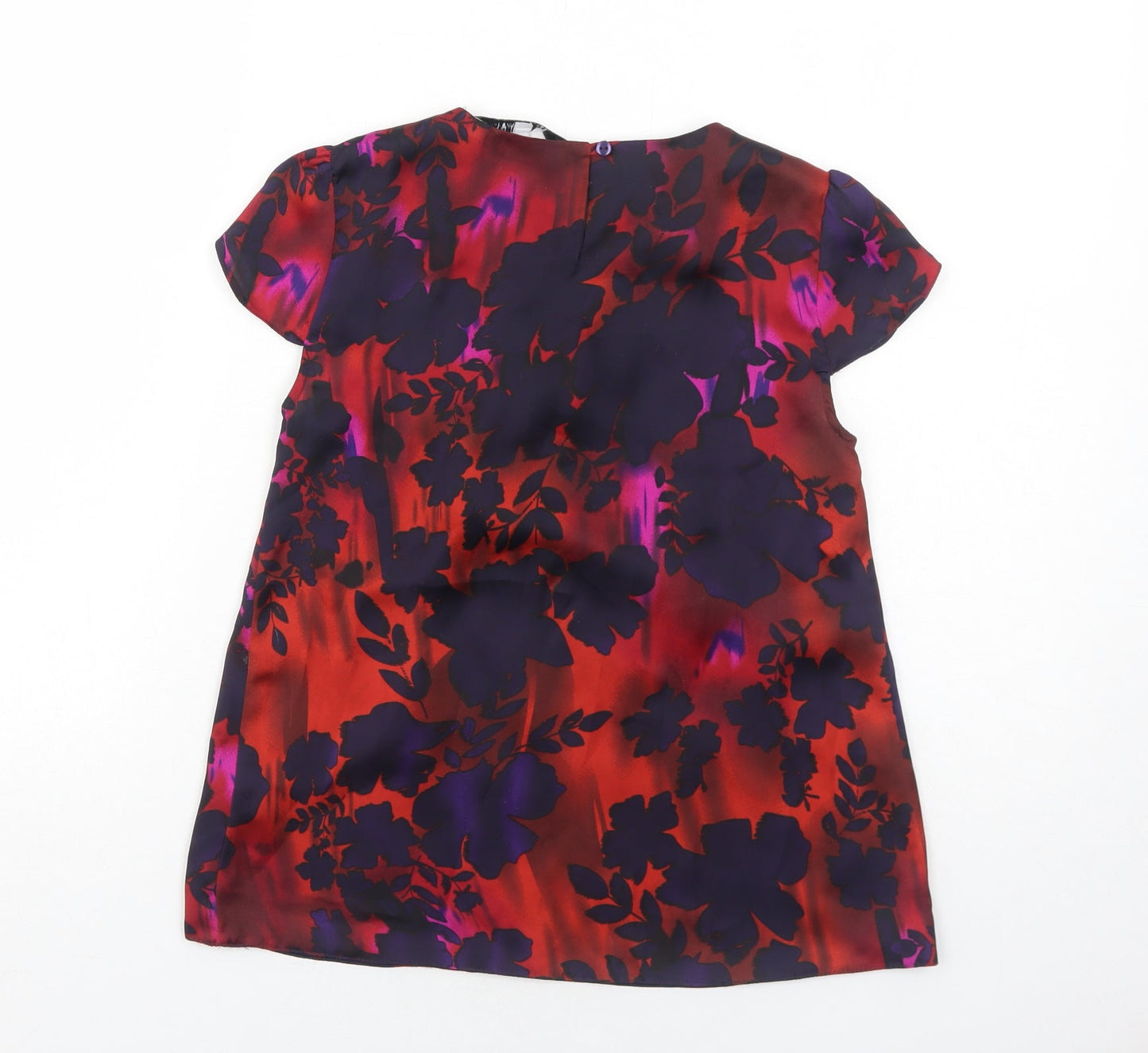 Debenhams Womens Multicoloured Floral Polyester Basic Blouse Size 6 Round Neck