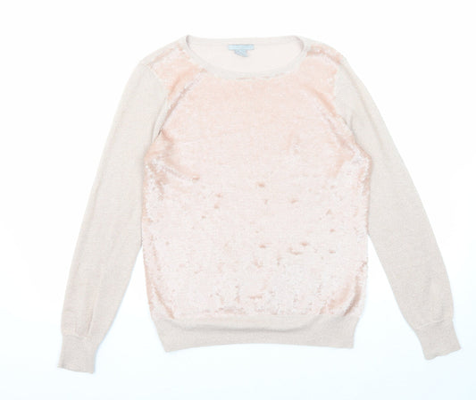 H&M Womens Pink Round Neck Viscose Pullover Jumper Size M