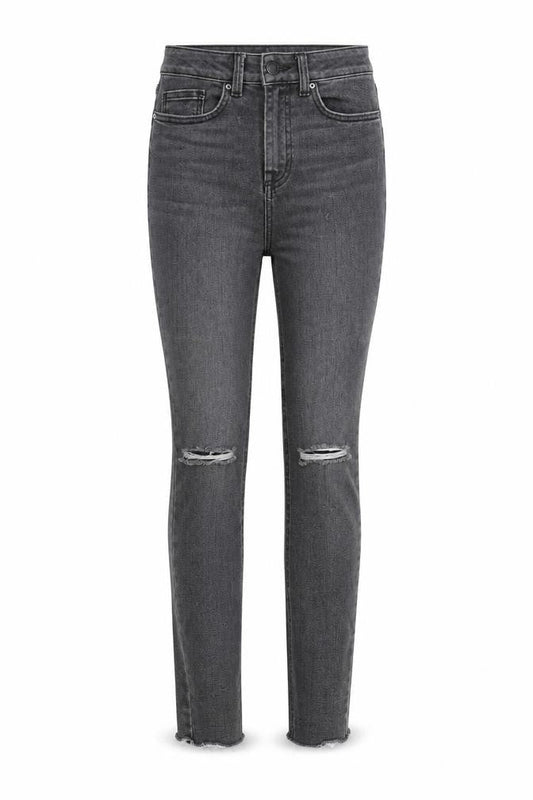 Next Womens Grey Cotton Skinny Jeans Size 6 Regular Zip