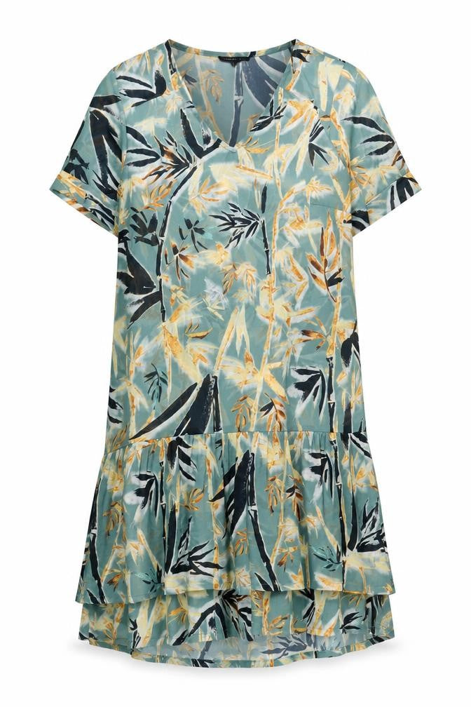Label Lab Womens Green Geometric Polyester Shift Size 8 V-Neck Pullover