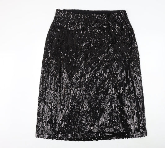 Marks and Spencer Womens Black Polyester Straight & Pencil Skirt Size 20