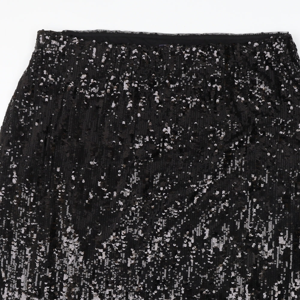 Marks and Spencer Womens Black Polyester Straight & Pencil Skirt Size 20