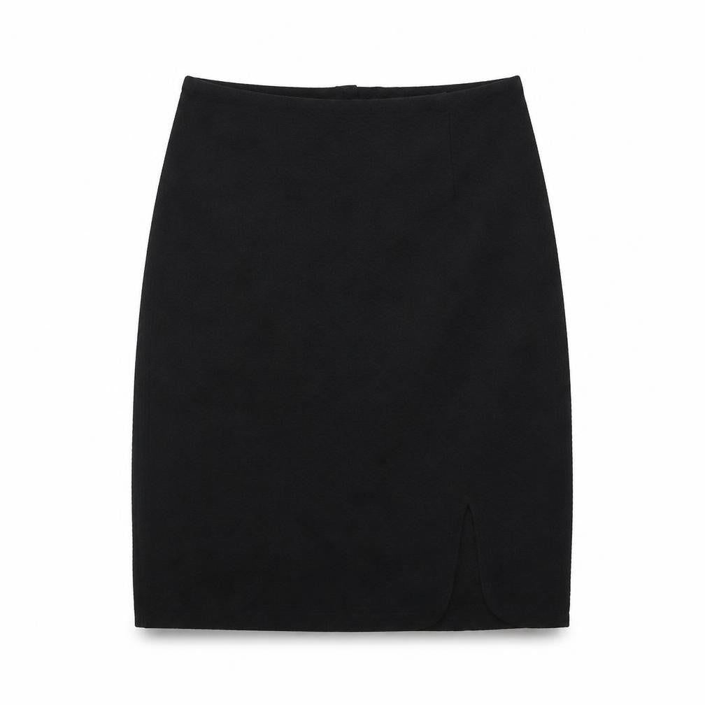 Uttam Boutique Womens Black Polyester A-Line Skirt Size 8 Zip