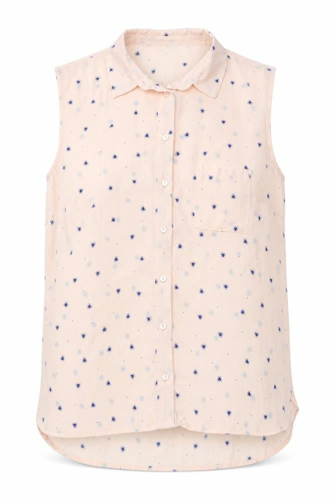 Marks & Spencer Womens Pink Geometric Polyester Basic Tank Size 10 Collared