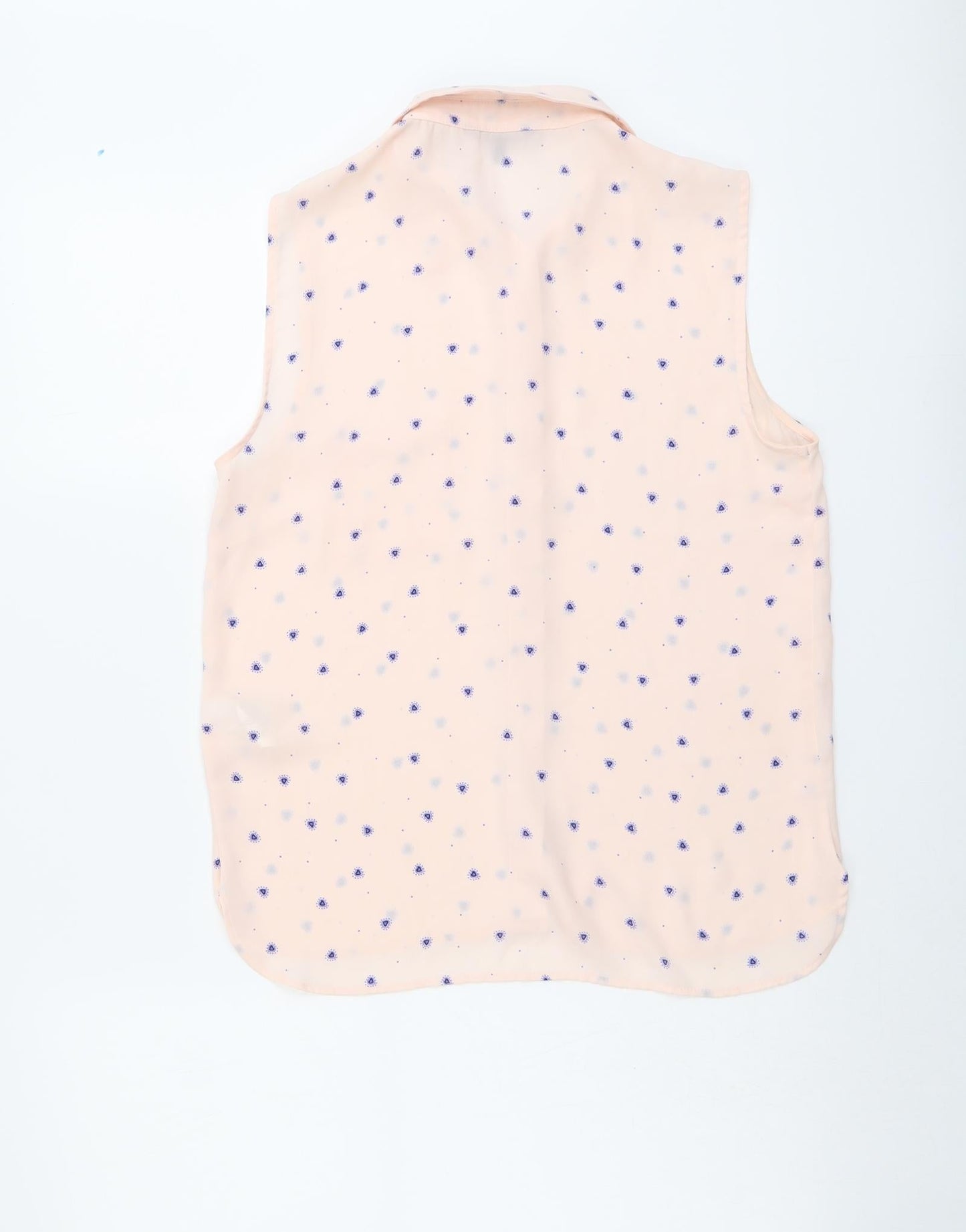 Marks and Spencer Womens Pink Geometric Polyester Basic Tank Size 10 Collared
