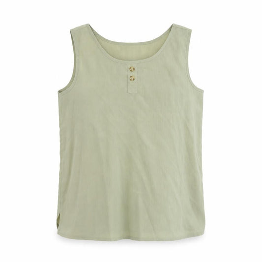 Berkertex Womens Green Polyester Basic Tank Size 12 Round Neck