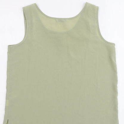Berkertex Womens Green Polyester Basic Tank Size 12 Round Neck