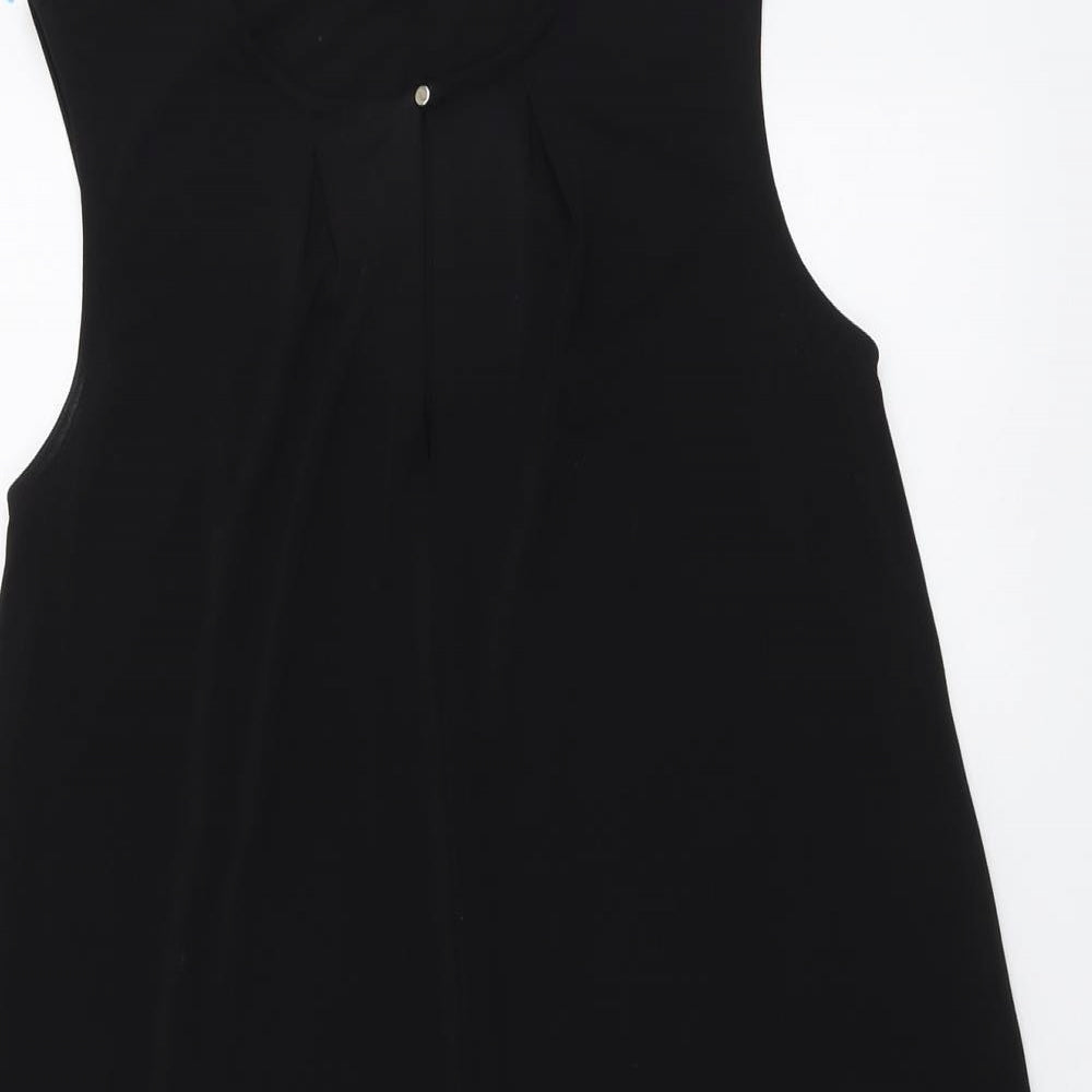 H&M Womens Black Polyester Shift Size S Round Neck Pullover