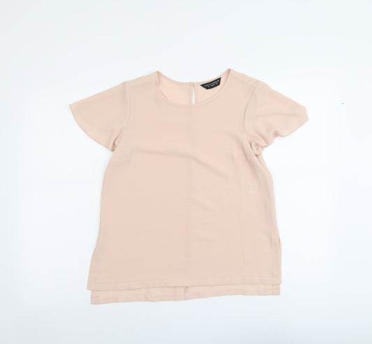 Dorothy Perkins Womens Pink Polyester Basic T-Shirt Size 8 Round Neck