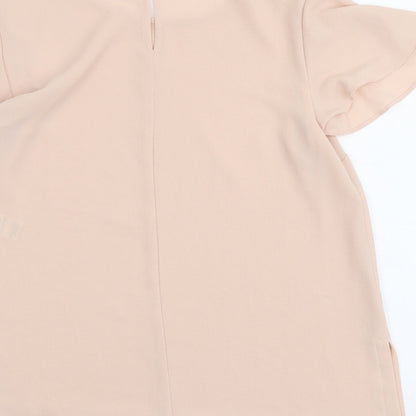 Dorothy Perkins Womens Pink Polyester Basic T-Shirt Size 8 Round Neck
