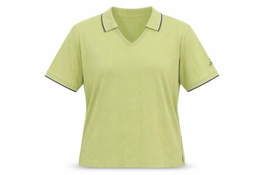 Lizgolf Womens Green Cotton Basic T-Shirt Size M Collared