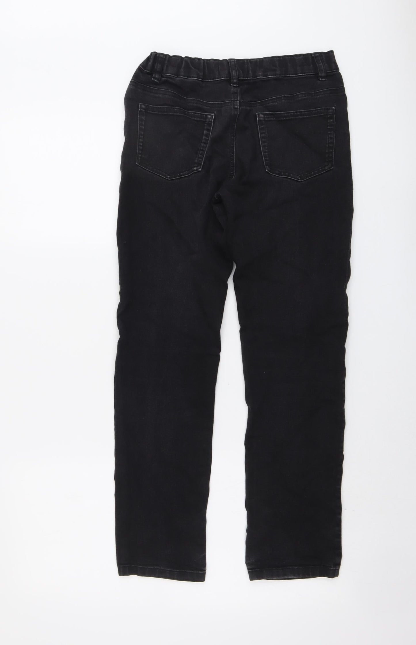 Marks and Spencer Boys Grey Cotton Straight Jeans Size 11-12 Years Regular Button