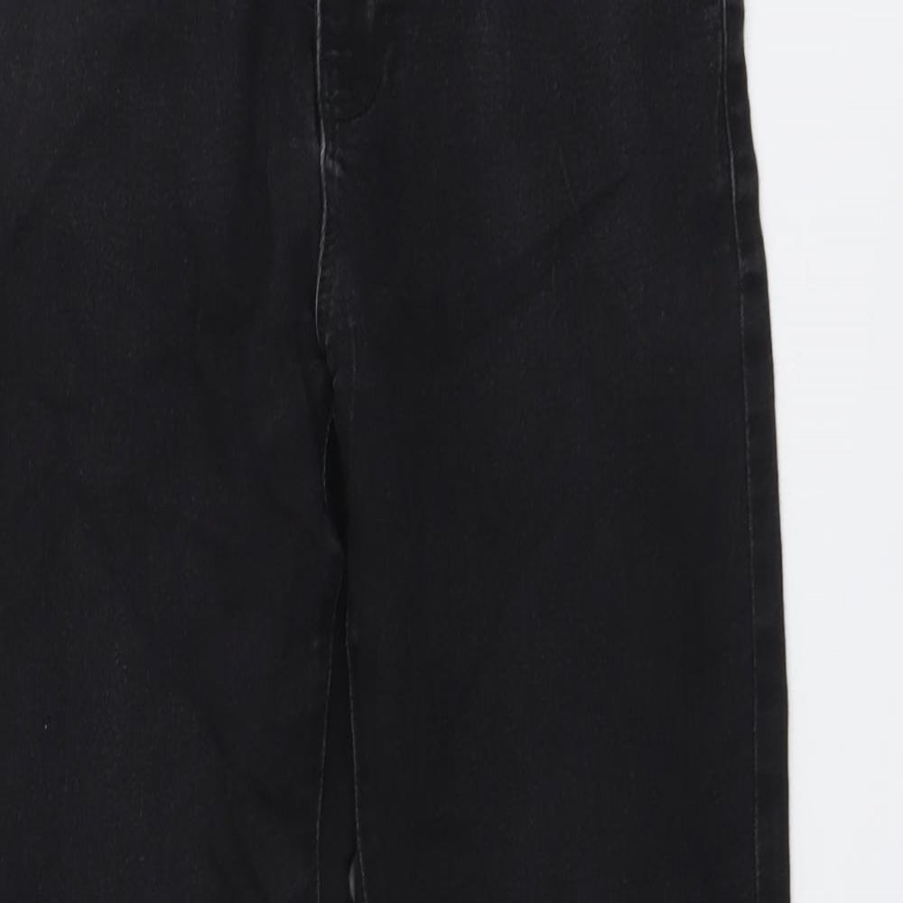 Marks and Spencer Boys Grey Cotton Straight Jeans Size 11-12 Years Regular Button