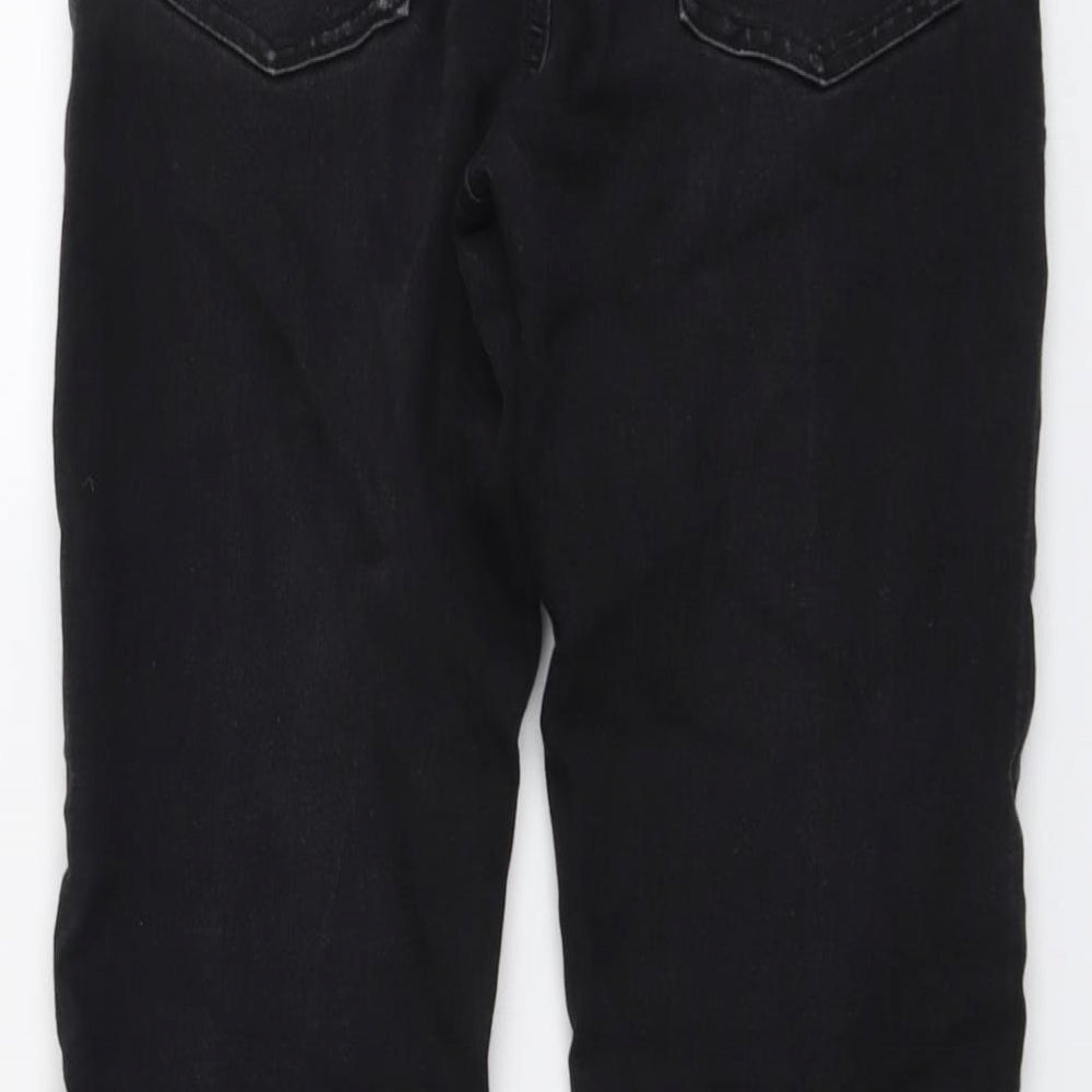 Marks and Spencer Boys Grey Cotton Straight Jeans Size 11-12 Years Regular Button