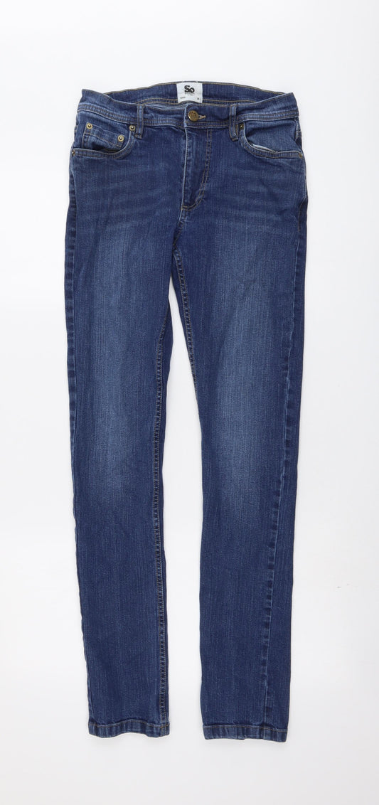 SO Denim Womens Blue Cotton Skinny Jeans Size 30 in L31 in Regular Button