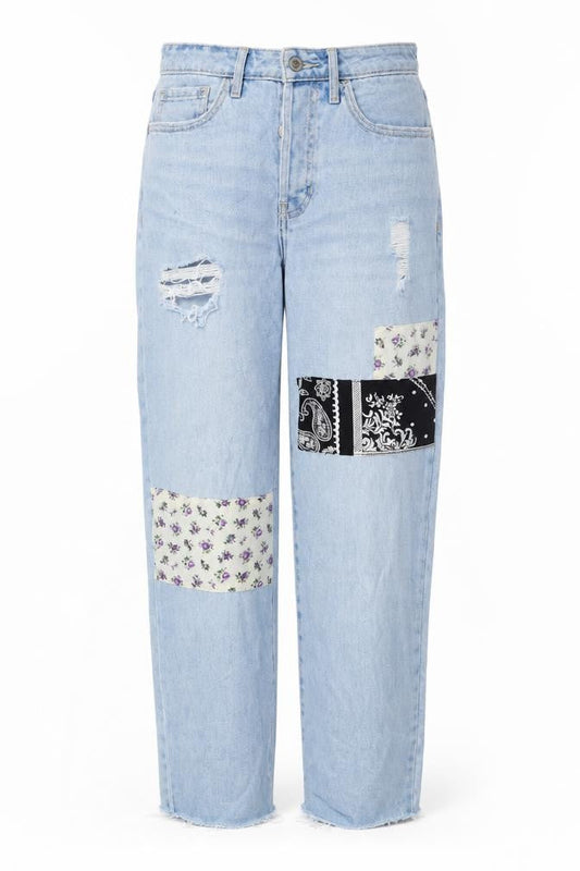 Hollister Womens Black Cotton Straight Jeans Size 26 in L27.5 in Regular Button - Patchwork