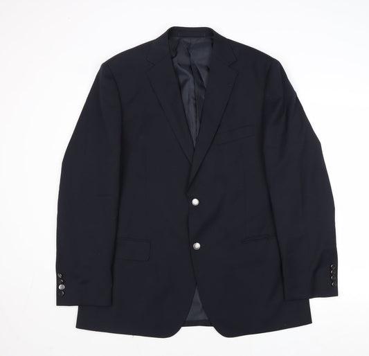 Marks and Spencer Mens Blue Polyester Jacket Suit Jacket Size 42 Regular