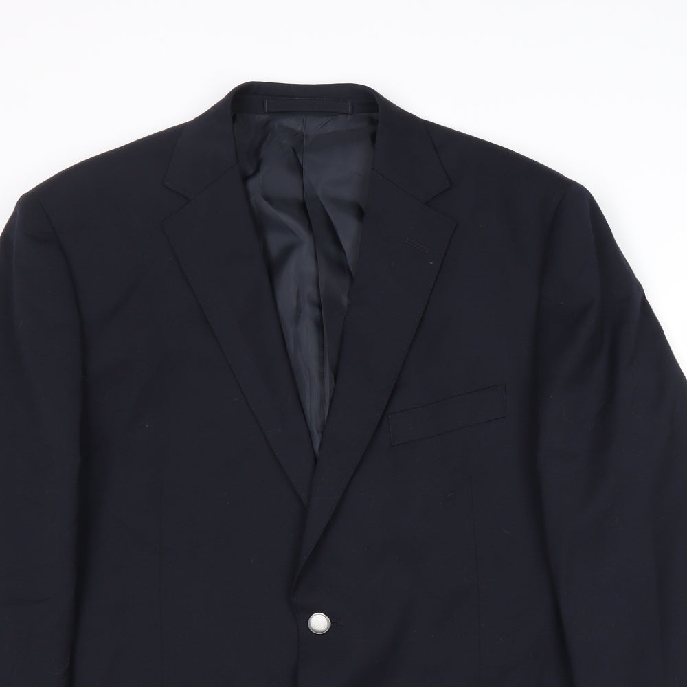 Marks and Spencer Mens Blue Polyester Jacket Suit Jacket Size 42 Regular
