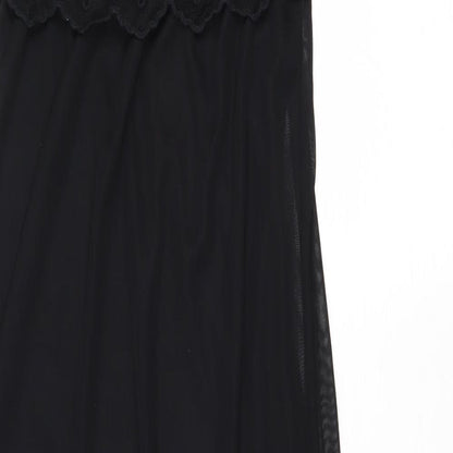Preloved Miss Selfridge Womens Black Polyester Maxi Size 10 Round Neck Pullover - Label